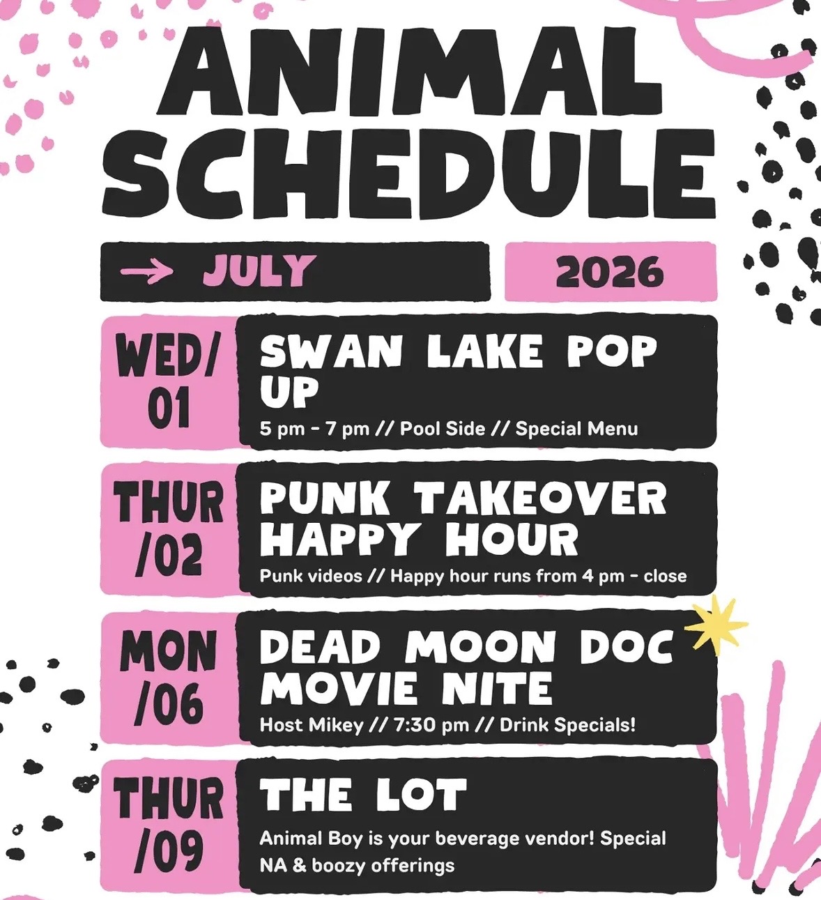 Animal Boy event flyer